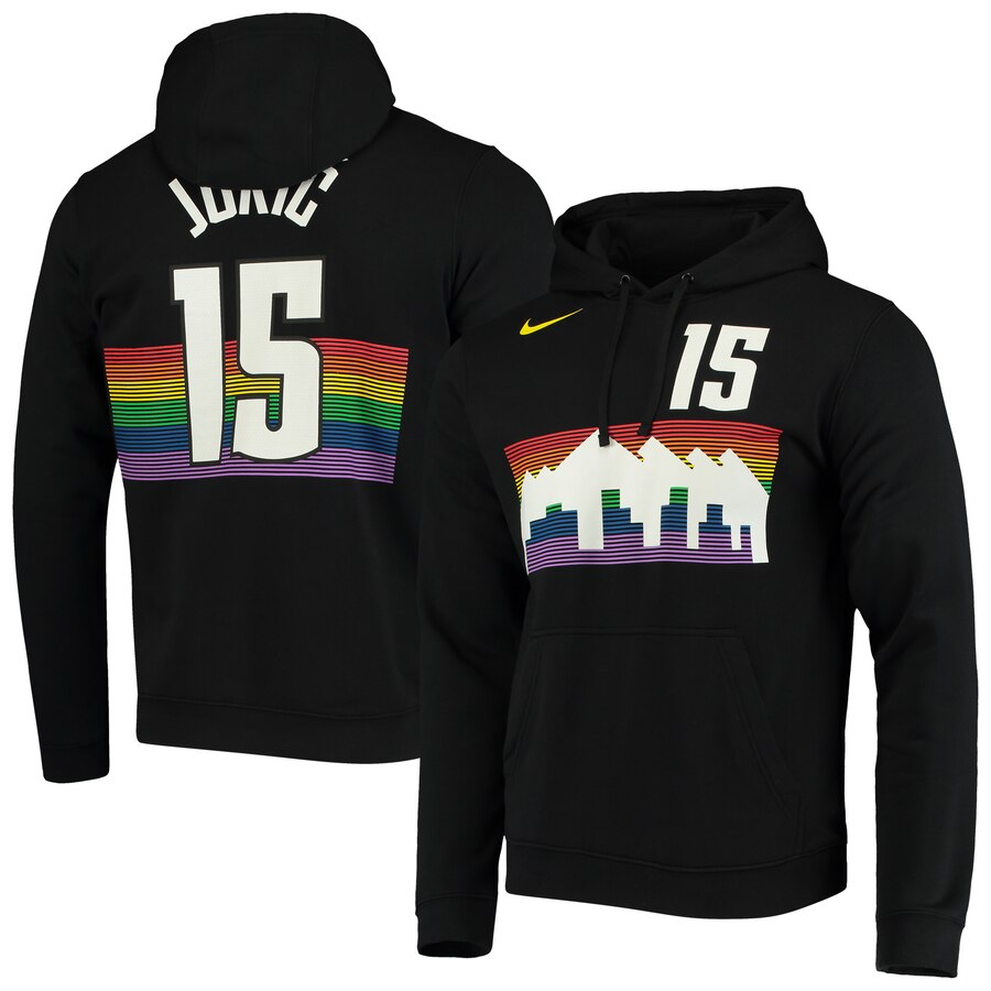 NBA Denver Nuggets #15 Nikola Jokic Nike 201920 City Edition Name & Number Pullover Hoodie Black